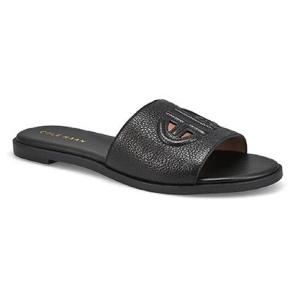 Cole Haan Flynn Black Leather Slides